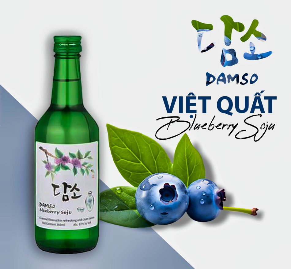 Rượu Soju Damso - vi Việt Quất